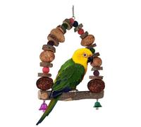 Perchoirs Naturels pour Oiseaux,Perchoirs en Bois pour Cage À Oiseaux | Structure de Jeu avec Boule en Rotin pour Intérieur Nidification et Repos près de la Fenêtre