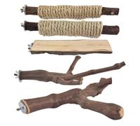 Perchoirs pour cage à perruches en bois naturel avec griffe d'ara | Perchoirs antidérapants pour entraînement et enrichissement des griffes, pour s'occuper du bec, pour les terrains de jeux et