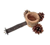 Perchoirs pour Oiseaux de Cage - Jouet en Bois avec Mangeoire pour Oiseaux | Perchoir Perruche avec Bol à Nourriture - pour Alimentation Dressage Jeu Mastication Éveil pour Canaris Conure Inséparable