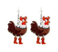Percing Oreille Boucles d'oreilles d'halloween en forme de poulet en acrylique, accessoires de bijoux délicats et amusants pour le quotidien A Embout Boucle D'Oreille (A, 6. 7x4cm)