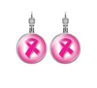Percing Oreille Boucles d'oreilles en ruban Bijoux de sensibilisation au cancer du sein Boucles d'oreilles pour femmes Crochets Cancer du sein pour femmes Boucle Doreille Femme (5x5x2cm)