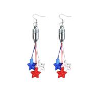 Percing Oreille LED éclairées du 4 juillet américain, d'oreilles pendantes, accessoires scintillants pour fête des femmes, fête commémorative des anciens combattants Boucle D'Oreille (A, 10x9x2cm)