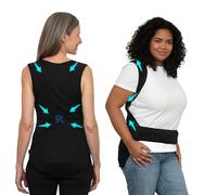 PERCKO, Gilet pratique pour femme, Soulage le mal de dos, Sans Manches, Fermeture Scratch, Tenseurs Brevetés, Noir, XS