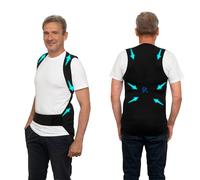 PERCKO, Gilet pratique pour homme, Soulage le mal de dos, Sans Manches, Fermeture Scratch, Tenseurs Brevetés, Noir, L