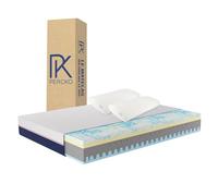 PERCKO, Pack 1 Matelas Mousse 140 x 190 cm + 2 Oreillers, Soulage Le Mal de Dos, 100% Mousses certifiées Oeko-TEX Standard 100 et CertiPur, Mousse à mémoire de Forme, Équilibré, 5 Couches