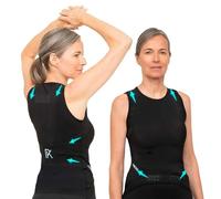PERCKO, T-shirt de sport respirant pour femme, Soulage le mal de dos, Sans Manches, Col Rond, Tenseurs Brevetés, Noir, L