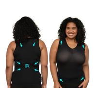 PERCKO - T-Shirt Discret pour Femme - Technologie Brevetée - Soulage le Mal de Dos - Sans Manches - Col V - Noir - Taille H1 P4