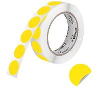 Perco Lot de 1 000 autocollants perforés jaunes amovibles de 2,5 cm - Étiquettes vives et polyvalentes pour code couleur, marquage d'inventaire, bricolage - Tenue fiable, sans résidus - Fabriqué aux