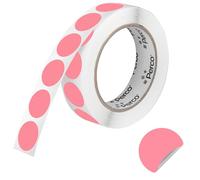 Perco Lot de 1 000 autocollants ronds perforés roses amovibles de 2,5 cm - Étiquettes vibrantes et polyvalentes pour code couleur, marquage d'inventaire, bricolage - Tenue fiable, sans résidus