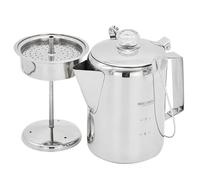 Percolateur à café à couvercle à charnière 9 tasses en acier inoxydable à chauffage rapide pour camping en plein air et brassage à domicile Percolateur en acier inoxydable