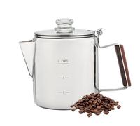 Percolateur à café en acier inoxydable - Cafetière portable de style rétro, structure robuste pour les voyages et le camping, récipient en métal classique pour la cuisine, le bureau, accessoires de ca