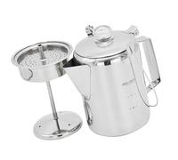Percolateur de 9 tasses en acier inoxydable de grande capacité avec couvercle à charnière pour le camping et la maison, cuisine, pot portable
