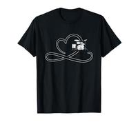 Percussion Cadeau Pour Batteur Coeur Batterie T-Shirt
