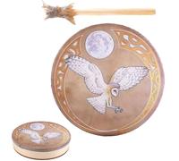 Percussion chamanique faite à la main avec cadre en bois, instrument de en cuir naturel, outil de voyage sonore cérémoniel, rythmes de rythme pour la méditation