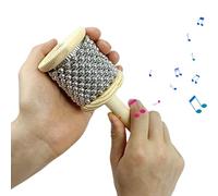 Percussion en bois de - Instrument Cabassa du cylindre auditif | Percussions Shaker, à main avec poignée en bois, instruments de percussion pour adultes
