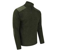 PERCUSSION Pull de chasse Troyer pour homme - Vert olive - Avec patchs coudes et épaules