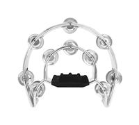 Percussion Tambourin traditionnel en forme de demi-lune avec cadre synthétique double rangée de clochettes/clés/boule métallique