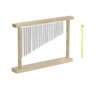 Percussions carillon éolien Cadre en bois debout jouant carillon à vent carillons 20 tons avec bâton décoration d'instrument de Percussion(Silver)