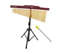 Percussions carillon éolien Carillon à vent en alliage d'aluminium massif une rangée, 36 cloches, barre bois avec support de montage réglable