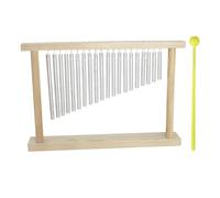 Percussions carillon éolien Carillons éoliens 20 tons avec bâton Table debout cadre en bois carillon éolien Instrument de Percussion for jouer adulte(Silver Wind Chimes)