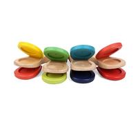 Percussions En Bois Pour Bébés, Poignée Pour Bébés, Castagnettes Pour Enfants, Jouet En Bois De Couleur Aléatoire