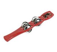 Fuzeau Sistre plastique rouge 33 cm – 6 paires de cymbalettes – Sons cristallins – Dès 5 ans