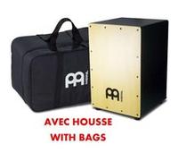 Percussions MEINL MCAJ100BBKMA - BLACK FIBRE / ERABLE + HOUSSE Cajon