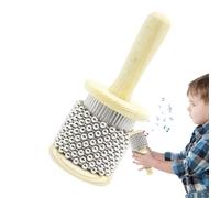 Percussions naturelles - cylindrique avec perles, outil shaker à main, shaker rythmique avec perles en acier inoxydable, ensemble d'outils à percussion professionnel çon poignée i