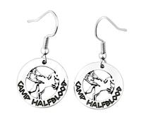 Percy Jackson Camp Half Blood Pegasus Winged Horse Olympian Demigod Silver Tone Drop Dangle Earrings