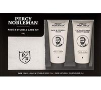 Percy Nobleman Kit de soin du visage et des poils pour homme Coffret cadeau pour soins de la peau Hydratant, lavage et serviette pour le visage