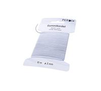 perdix Cordon Elastique,Elastique Rond 3 mm, 10 m Blanc, Ficelle Élastique, pour Tente, Sac à Dos, Jardin, Bijoux, Cordon, Élastique pour Chapeaux