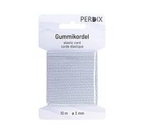 perdix Cordon Elastique,Elastique Rond 3 mm, 10 m Blanc - Noir, Ficelle Élastique, pour Tente, Sac à Dos, Jardin, Bijoux, Cordon, Élastique pour Chapeaux