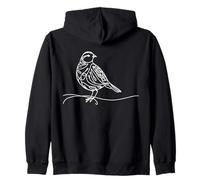 Perdrix Grise Dessin au Trait Ornithologue Sweat à Capuche