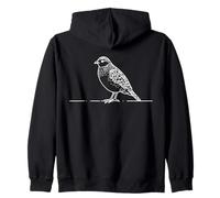 Perdrix Grise Ligne Art Ornithologue Sweat à Capuche