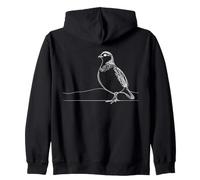 Perdrix Grise Ligne Ornithologue Sweat à Capuche
