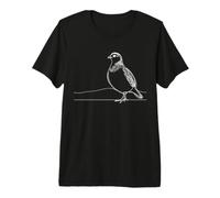 Perdrix Grise Ligne Ornithologue T-Shirt Haut de Gamme