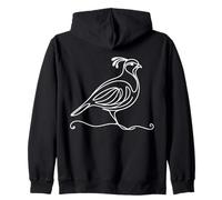 Perdrix Grise Line Art Ornitho Sweat à Capuche