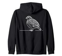 Perdrix Grise Line Art Ornithologue Sweat à Capuche