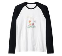 Perdu à Paris Mignon Paris Vélo Fille Tour Eiffel Romantique Manche Raglan