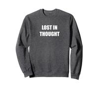 Perdu dans la pensée Sweatshirt, Unisexe pour Adultes, Chiné Foncé, M