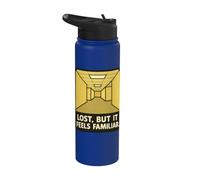 Perdu, mais il se sent familier : Chambre arrière dans l'espace Liminal Stainless Steel Insulated Water Bottle