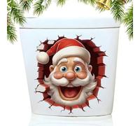 Père 3d Wall Sticker Noel, 30x30cm Sticker Mural Qui Brise Père Noel, PVC Stickers Porte, Pour Salles De Bains, Chambres, Salons Et Vitrines
