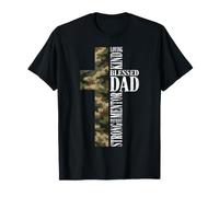 Père bienheureux, Foi Forte, Camouflage, Croix, paternité, chrétien T-Shirt