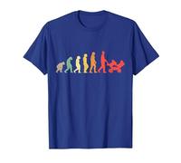 Père de Jumeaux Évolution Fête des pères Cadeau Papa jumelle T-Shirt, Homme, Bleu Royal, XXL