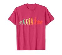 Père de Jumeaux Évolution Fête des pères Cadeau Papa jumelle T-Shirt, Homme, Rouge Chiné, L