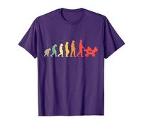 Père de Jumeaux Évolution Fête des pères Cadeau Papa jumelle T-Shirt, Homme, Violet, M