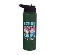 Père de l'anniversaire Croisière Girl Vacation Celebration Stainless Steel Insulated Water Bottle