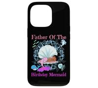 Père de l'anniversaire Sirène Noir Papa Hommes Sirènes Fête Coque pour iPhone 13 Pro