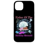 Père de l'anniversaire Sirène Noir Papa Hommes Sirènes Fête Coque pour iPhone 14 Plus
