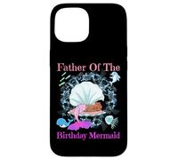Père de l'anniversaire Sirène Noir Papa Hommes Sirènes Fête Coque pour iPhone 15